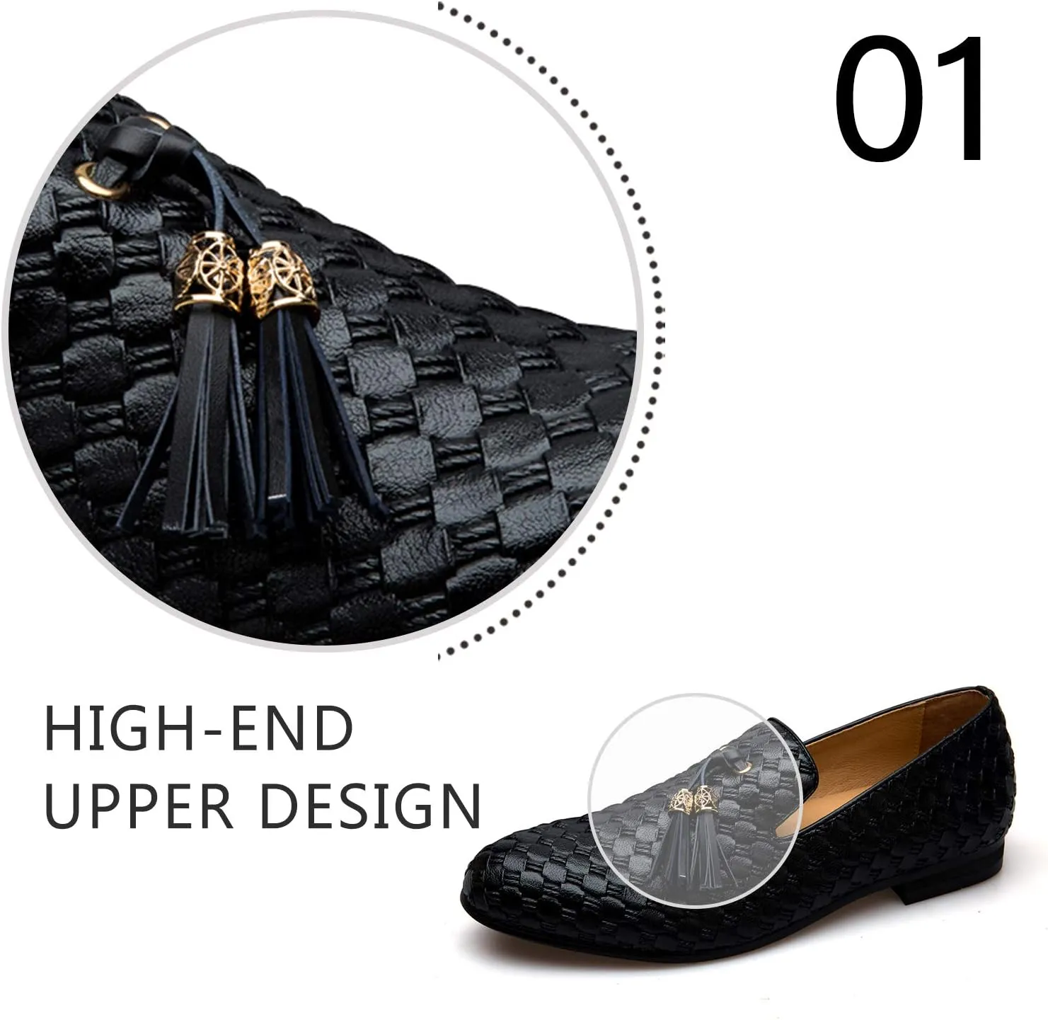 Men's Vintage Velvet Embroidery Noble Loafer Shoes Slip-on Loafer Smoking Slipper Tassel Loafer