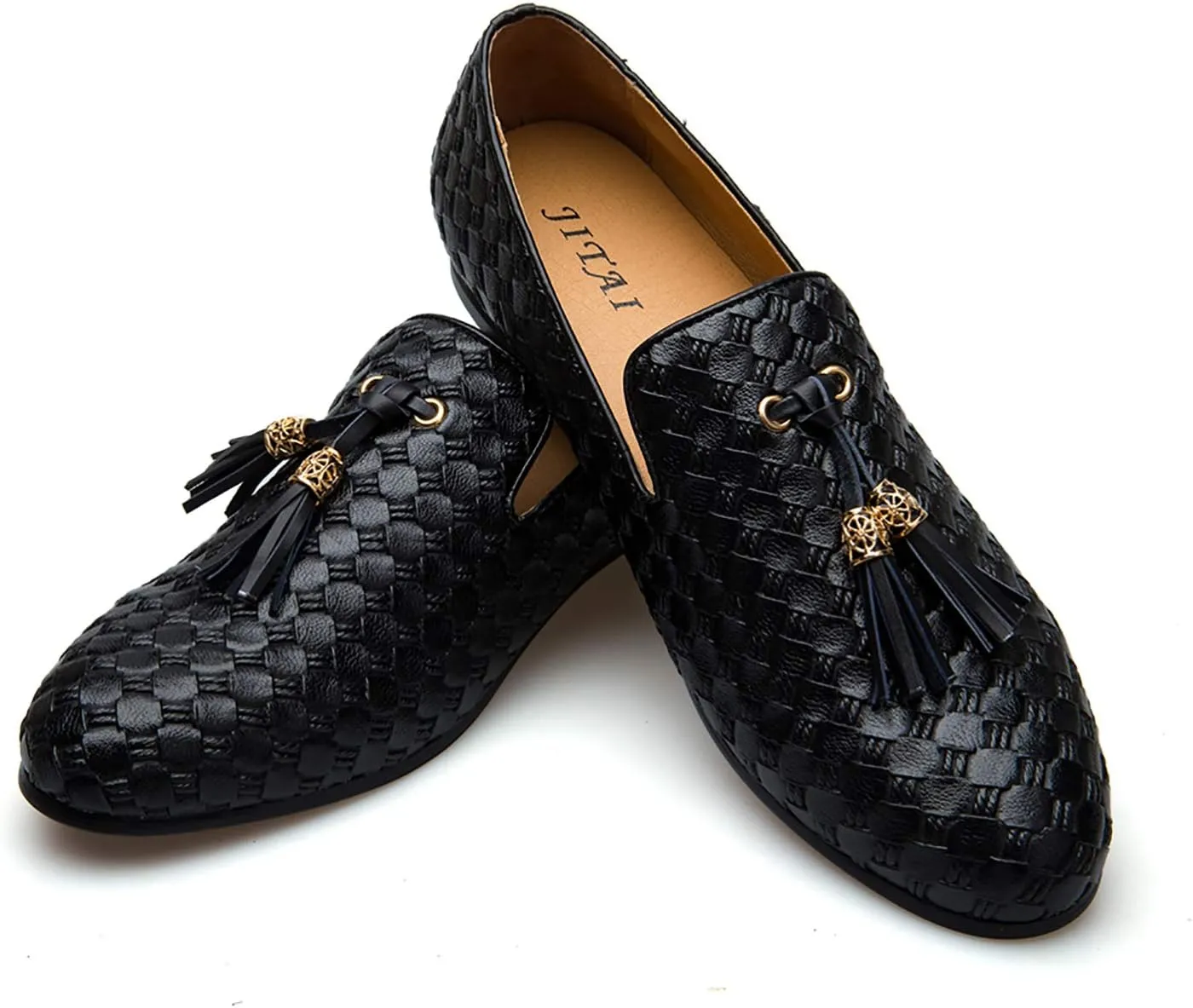 Men's Vintage Velvet Embroidery Noble Loafer Shoes Slip-on Loafer Smoking Slipper Tassel Loafer