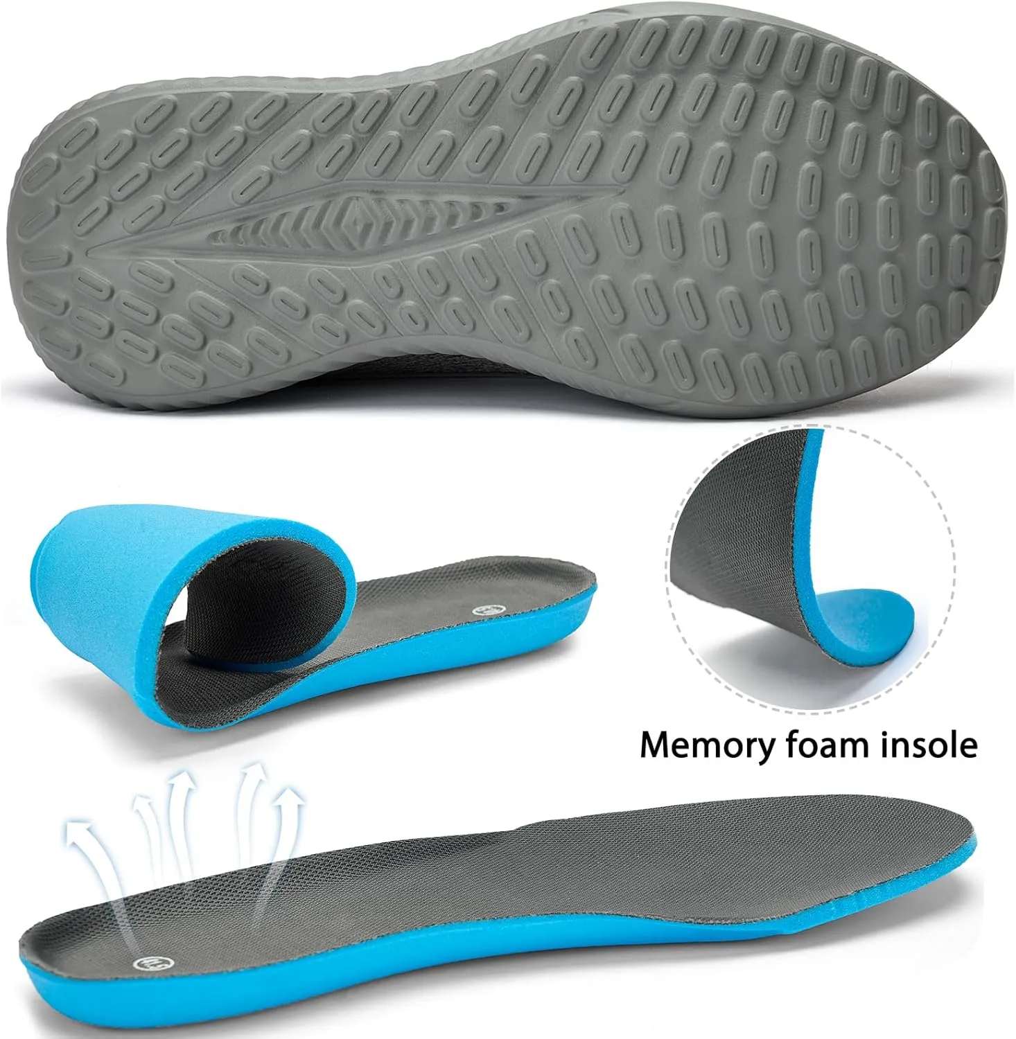 Mens Wide Sneakers Walking Shoes - Wide Slip on Tennis Shoes,Lightweight Breathable Comfortable Running Shoes for Athletic Workout Gym Jogging and Casual Wear Wide Width
