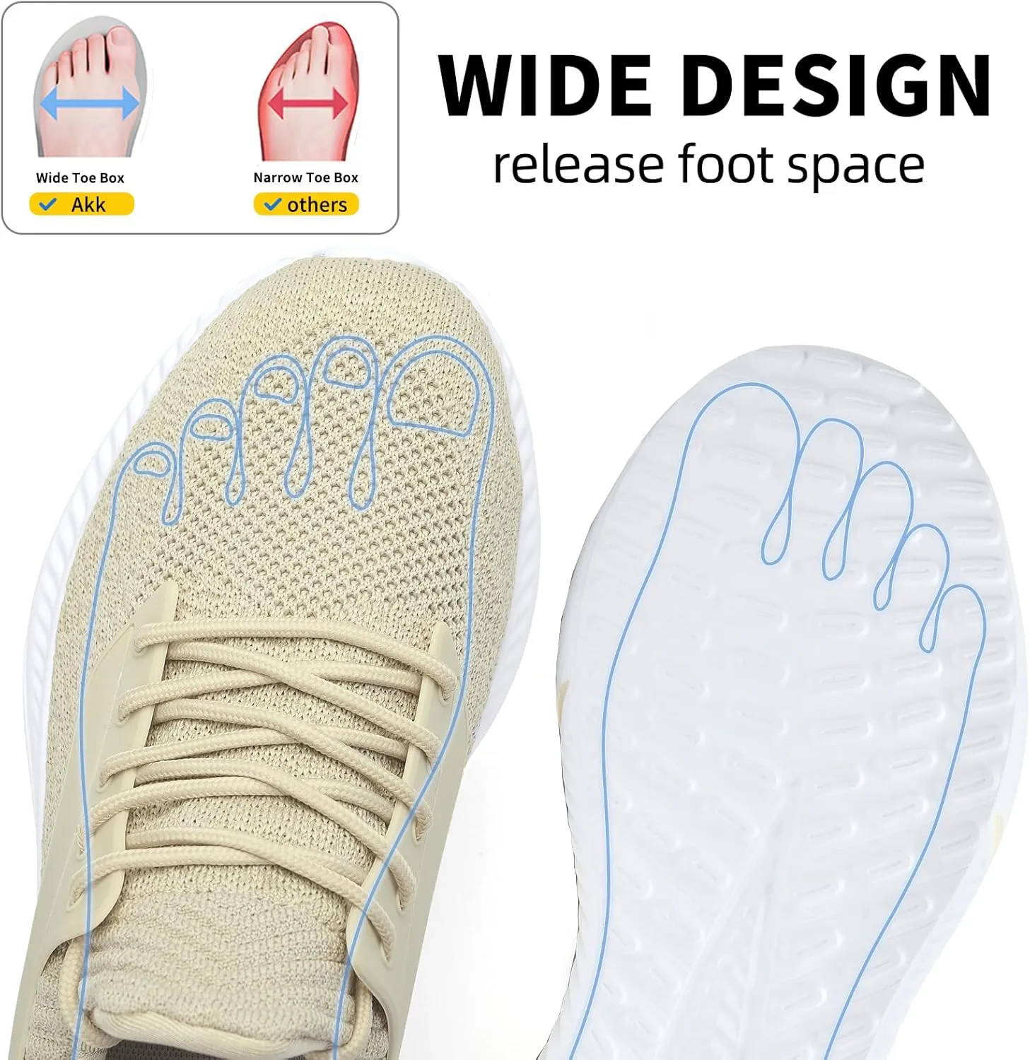 Mens Wide Sneakers Walking Shoes - Wide Slip on Tennis Shoes,Lightweight Breathable Comfortable Running Shoes for Athletic Workout Gym Jogging and Casual Wear Wide Width