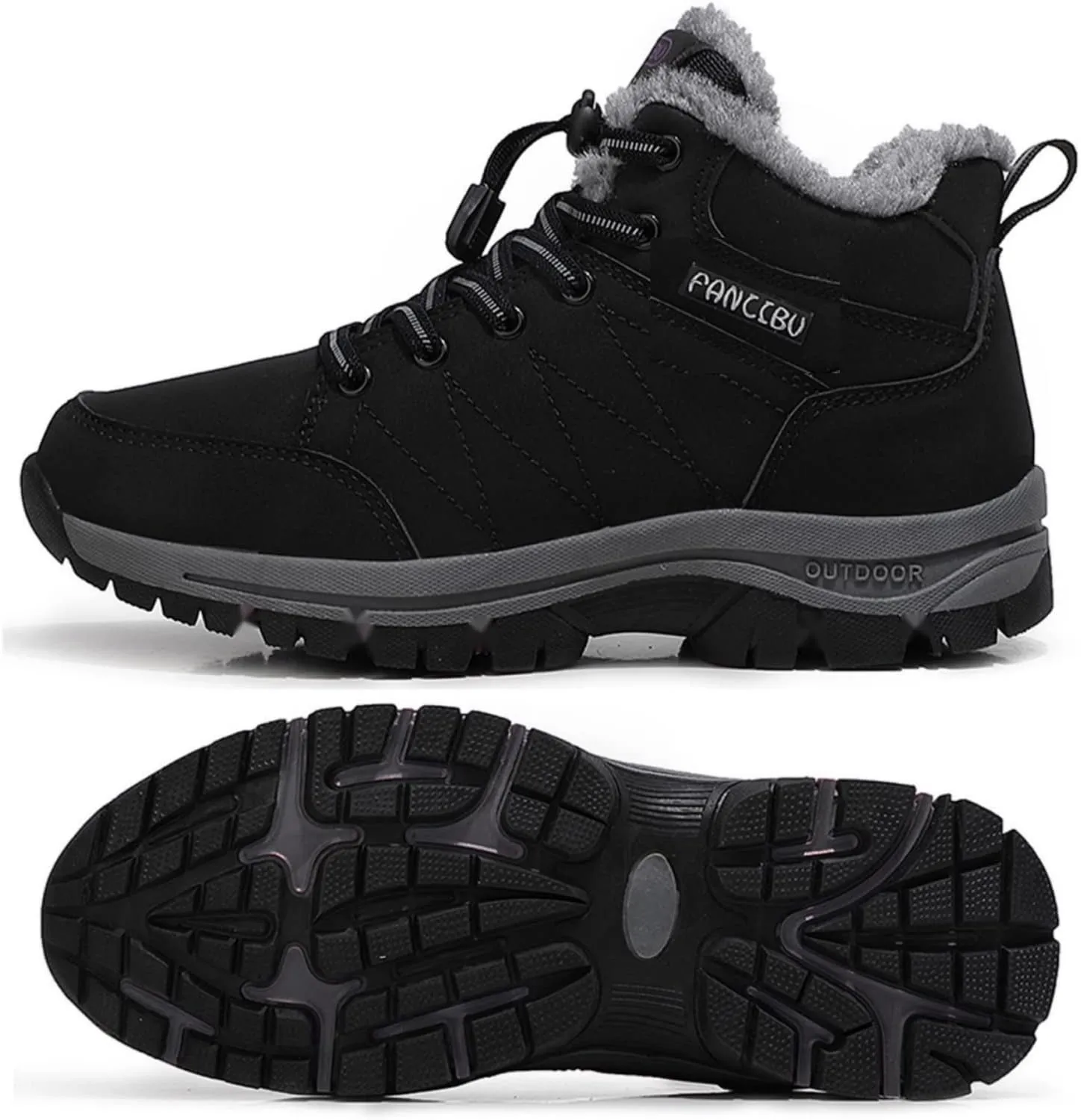Mens Winter Boots Casual Lightweight Waterproof Snow Boots Anti-Slip Fur Lined Trekking Backpacking Hiking Boots…