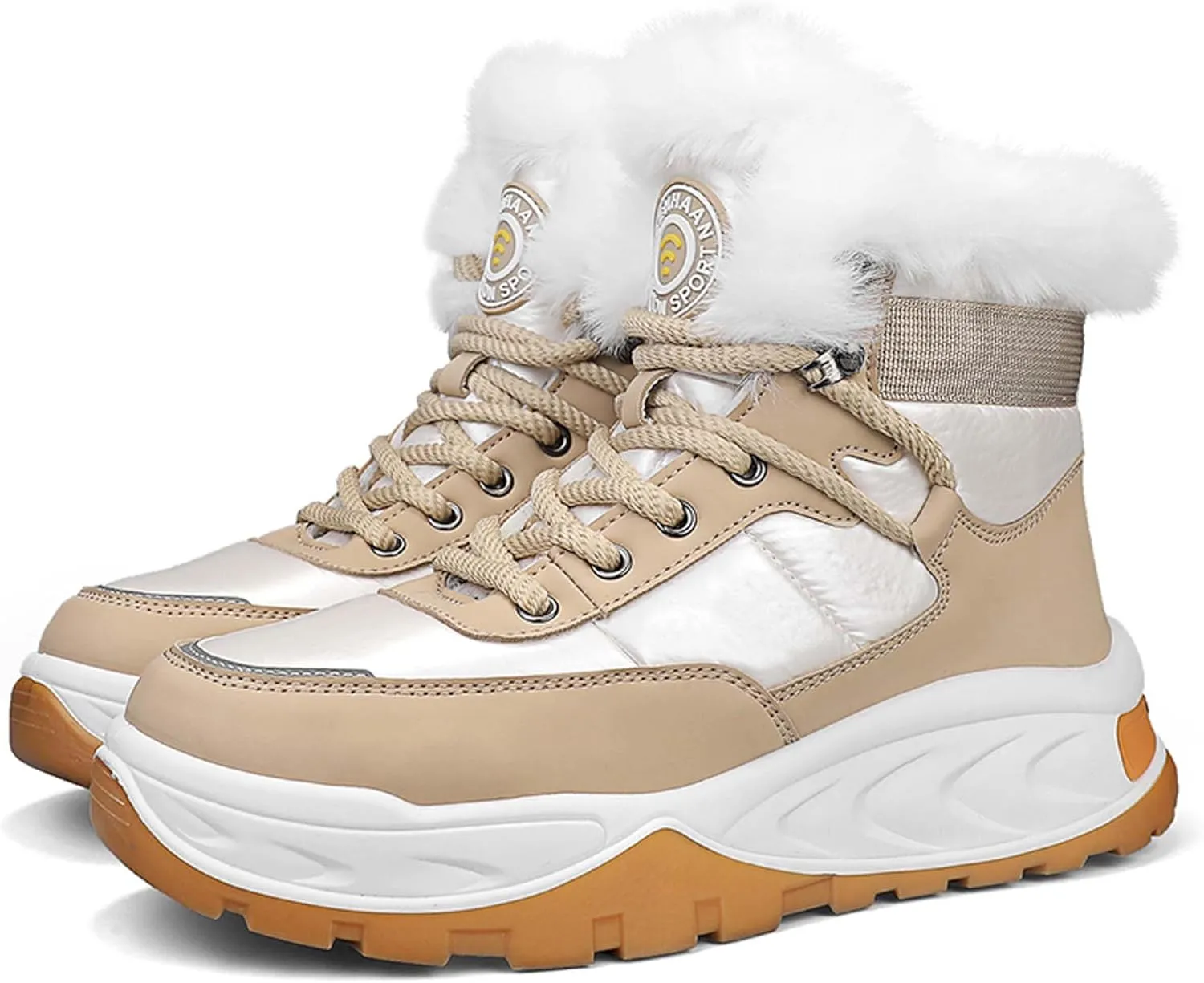Mens Winter Snow Boots Water Resistant Warm Fur Lined Anti Slip Work Ankle Shoes Casual Lightweight Hiking Outdoor Trekking Boot