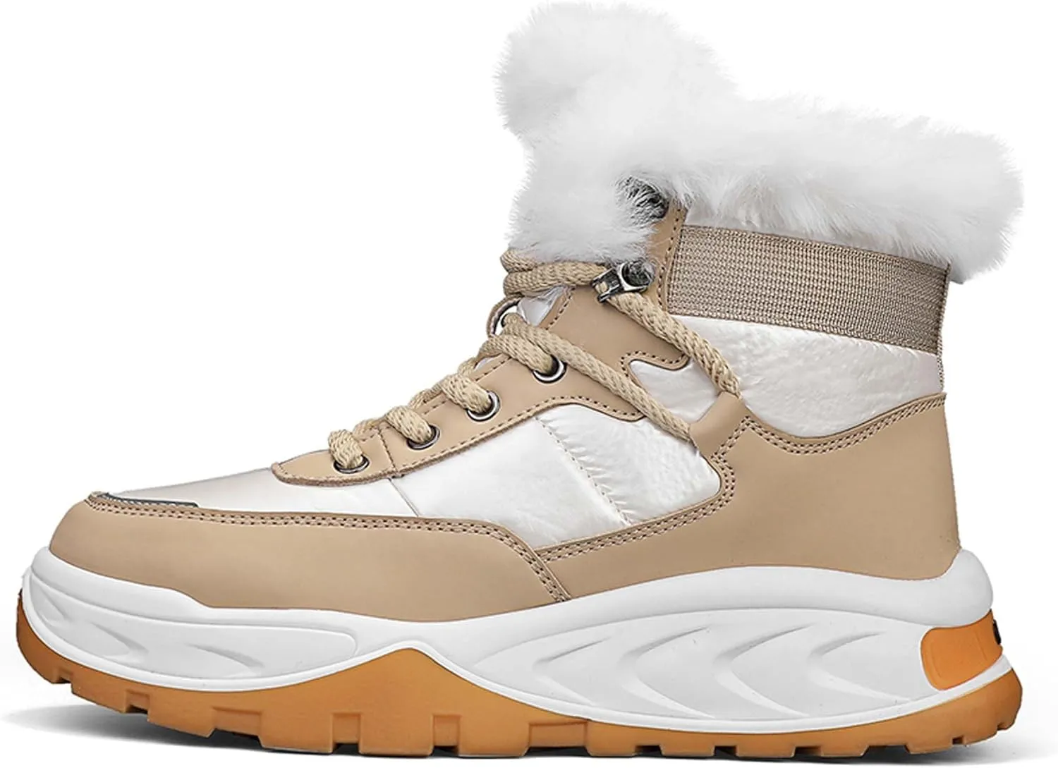 Mens Winter Snow Boots Water Resistant Warm Fur Lined Anti Slip Work Ankle Shoes Casual Lightweight Hiking Outdoor Trekking Boot