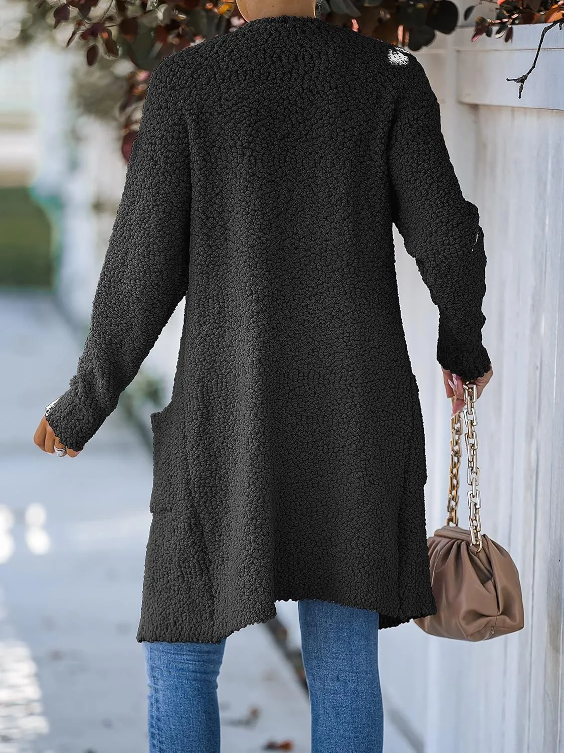 MEROKEETY Women's Long Sleeve Soft Chunky Knit Sweater Open Front Cardigans Outwear Coat