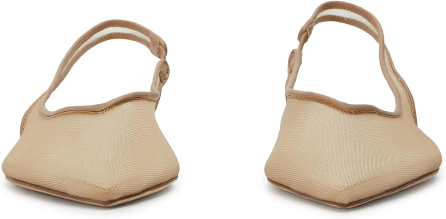 Mesh Flats for Women Pointed Toe Slingback Flats Slip On Casual Work Ballet Flats