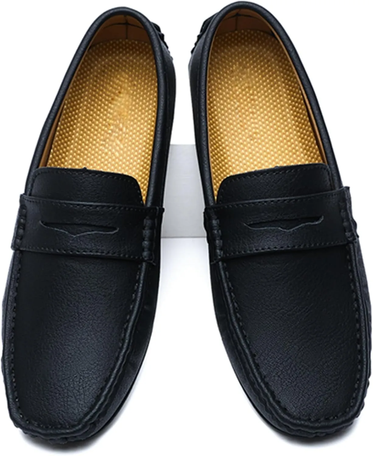 Minishion Boys Mens Casual Shoes Slip on Loafers Walking Driving Moccasins with Buckle YY001