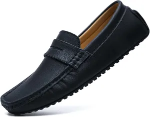 Minishion Boys Mens Casual Shoes Slip on Loafers Walking Driving Moccasins with Buckle YY001