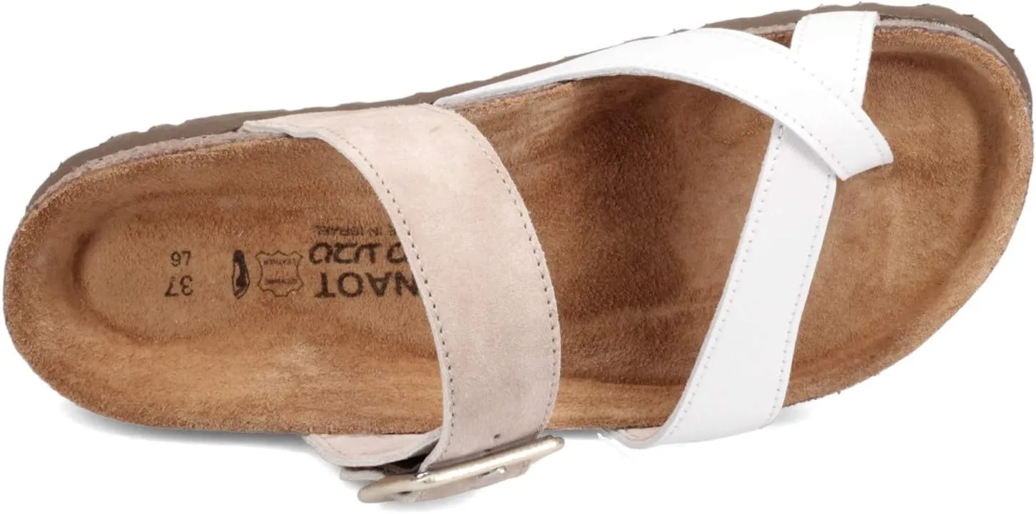 NAOT Footwear Fresno Women’s Toe Loop Slide Sandal with Cork Footbed and Arch Support - Buckle - Comfort and Support – Lightweight and Perfect for Travel – Medium to Wide Fit