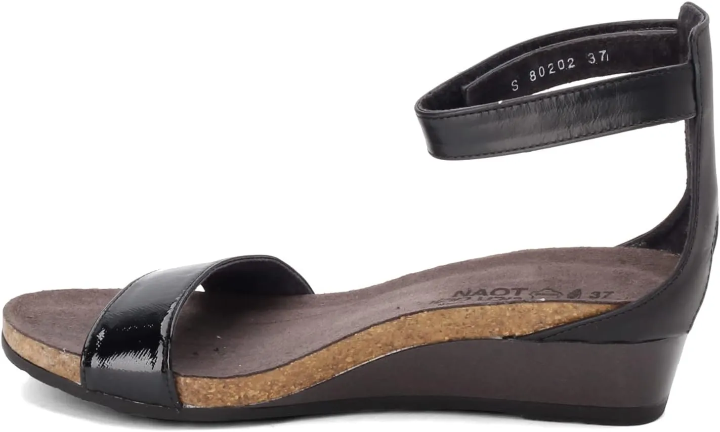 NAOT Footwear Women's Pixie Wedge Sandal with Cork Footbed and Arch Support Footbed - Adjustable Ankle Strap - Comfort and Support - Lightweight and Perfect for Travel - Narrow to Medium Fit