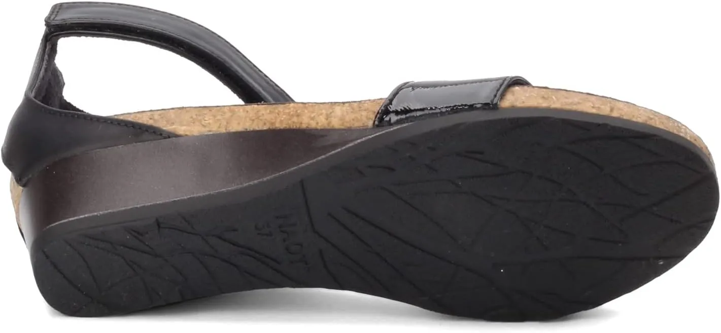 NAOT Footwear Women's Pixie Wedge Sandal with Cork Footbed and Arch Support Footbed - Adjustable Ankle Strap - Comfort and Support - Lightweight and Perfect for Travel - Narrow to Medium Fit