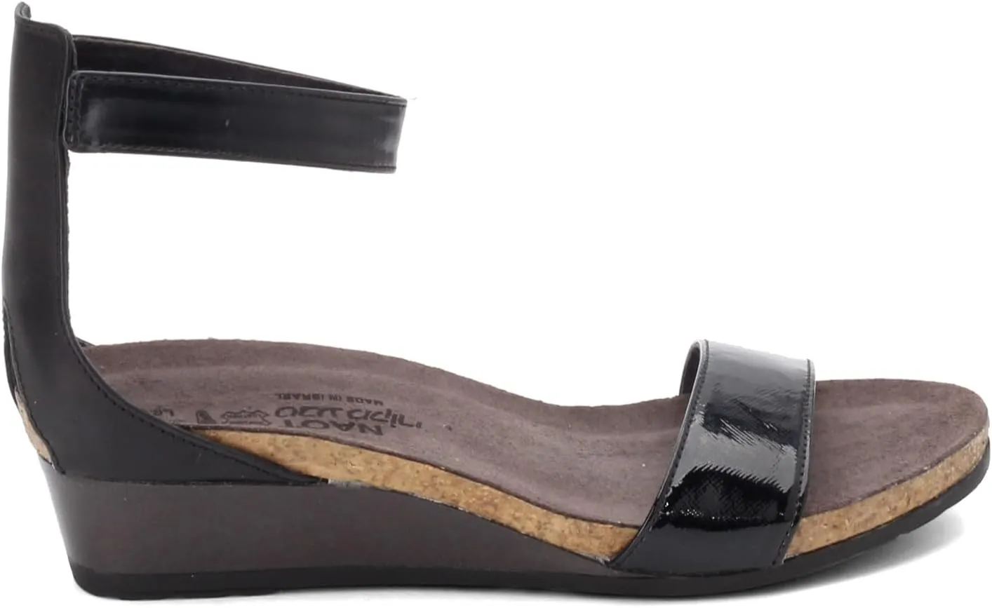 NAOT Footwear Women's Pixie Wedge Sandal with Cork Footbed and Arch Support Footbed - Adjustable Ankle Strap - Comfort and Support - Lightweight and Perfect for Travel - Narrow to Medium Fit