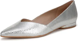 Naturalizer Womens Havana Ballet Flat Silver Snake Print Leather 12 M