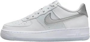 Nike Air Force 1 Big Kids Shoes Size- 7 White/Metallic Silver