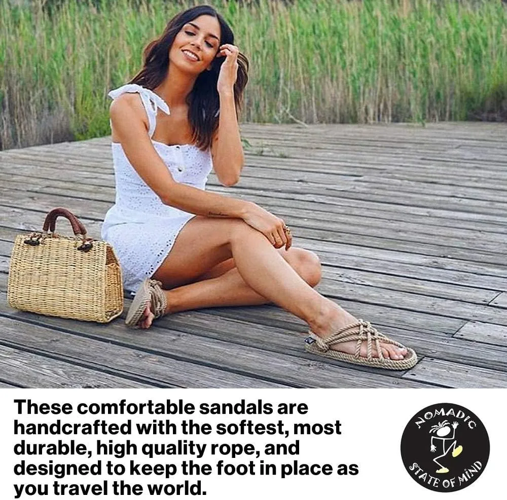 Nomadic State of Mind Lounger Sandals- Handmade Adjustable Rope Shoes – Machine Washable – Comfortable & Lightweight – Vegan Friendly – For Women & Men