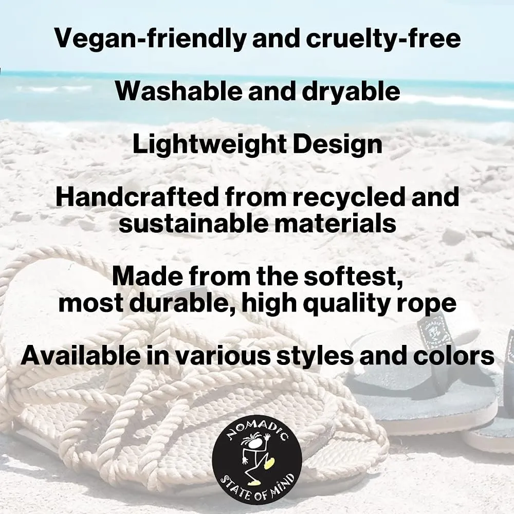Nomadic State of Mind Lounger Sandals- Handmade Adjustable Rope Shoes – Machine Washable – Comfortable & Lightweight – Vegan Friendly – For Women & Men