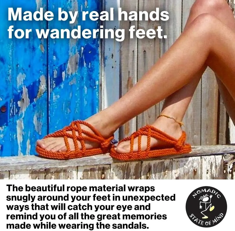 Nomadic State of Mind Lounger Sandals- Handmade Adjustable Rope Shoes – Machine Washable – Comfortable & Lightweight – Vegan Friendly – For Women & Men
