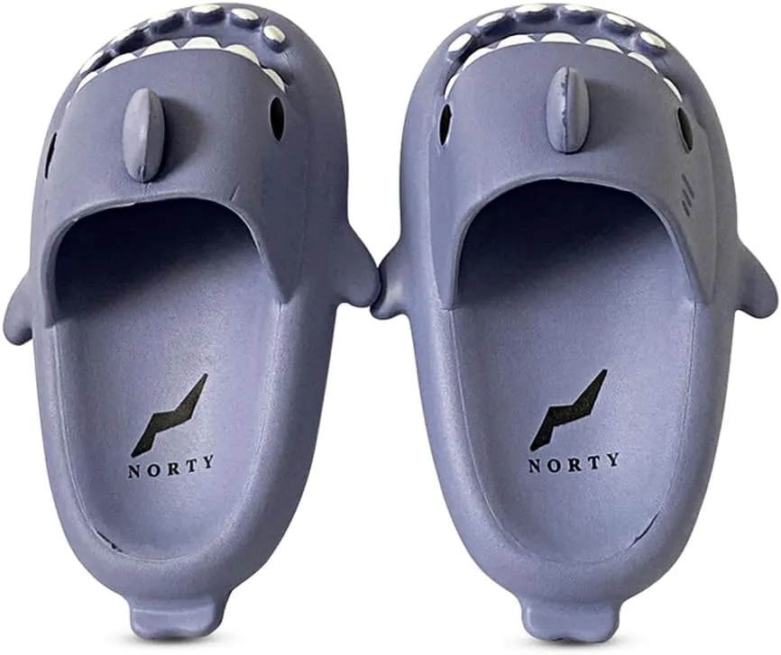 NORTY Boys Girls Unisex Toddler to Big Kid Lightweight Novelty Shark Slide Slipper