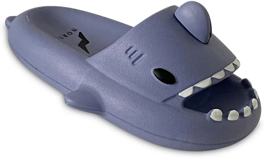 NORTY Boys Girls Unisex Toddler to Big Kid Lightweight Novelty Shark Slide Slipper