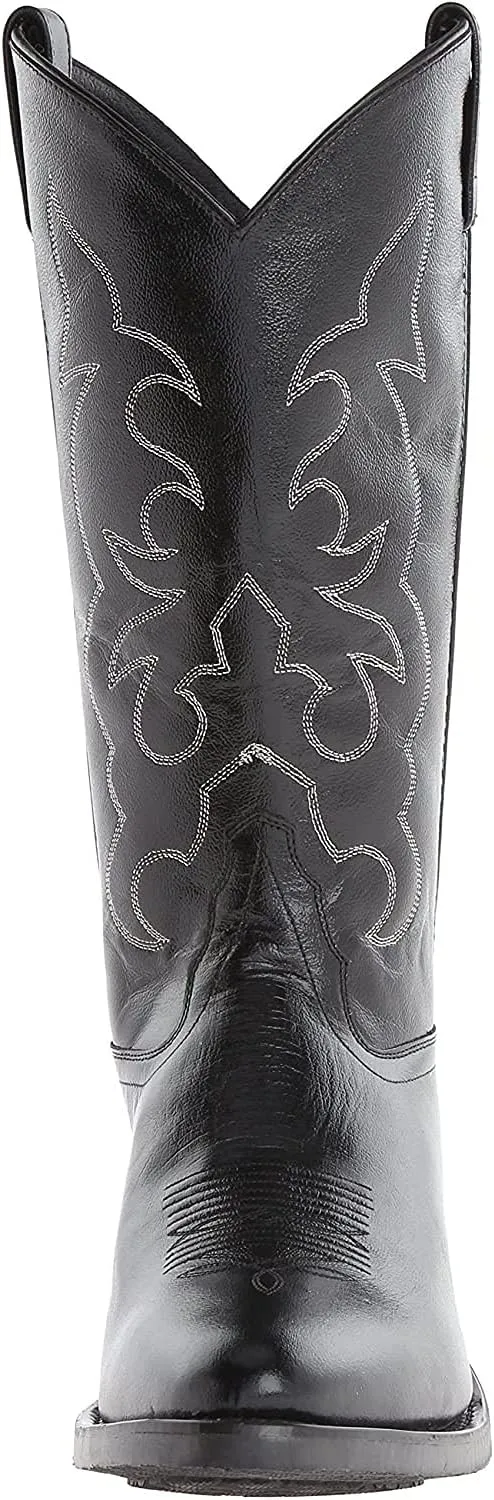 Old West Boots Men's Stitched Cushioned Round Toe Cowboy Western Boots
