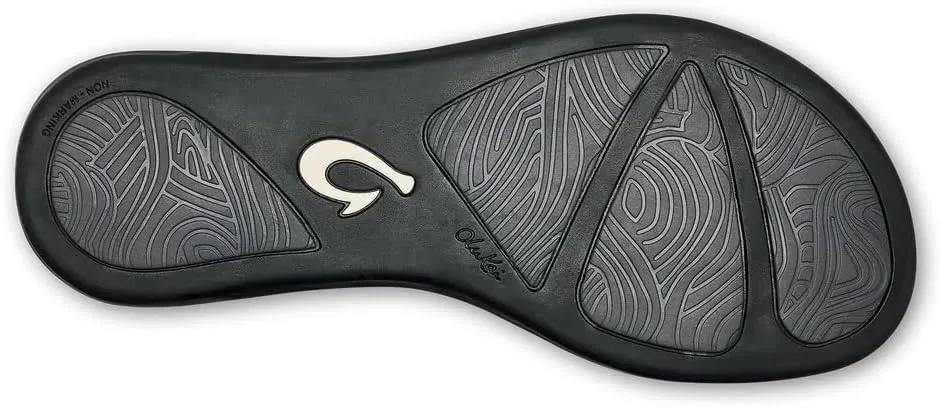 OLUKAI 'Aukai Women's Beach Sandals, Soft Leather Flip-Flop Slides with Non Marking Outsoles, Lightweight & All-Day Comfort