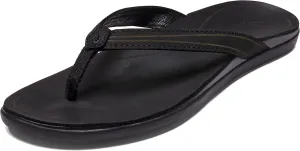 OLUKAI 'Aukai Women's Beach Sandals, Soft Leather Flip-Flop Slides with Non Marking Outsoles, Lightweight & All-Day Comfort