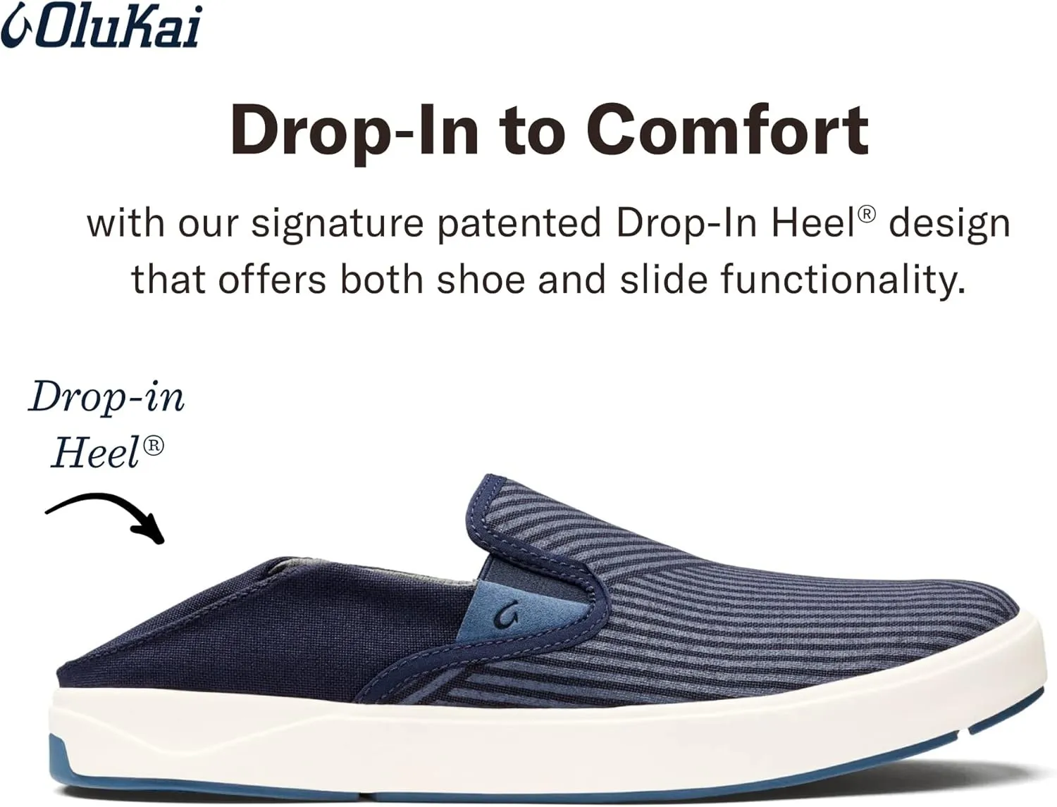 OLUKAI Lae'ahi Lole Men's Slip-On Sneakers, Lightweight & Breathable, Water Resistant & Wet Grip Soles