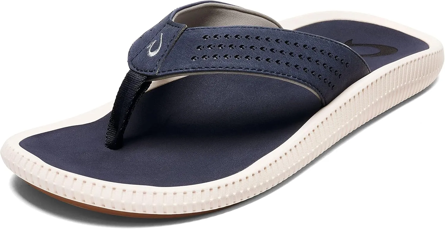 OLUKAI Ulele Men's Beach Sandals, Water Resistant Flip Flops, Arch Support & Comfort Fit, Lightweight & Durable, Enhanced Grip & Traction