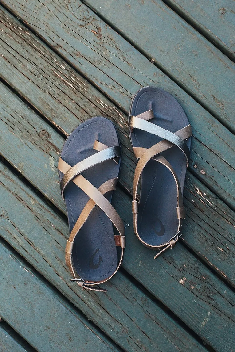 OLUKAI Upena Women's Beach Sandals, Quick-Dry Flip-Flop Slides, Water Resistant & Modern Low Profile Design, All-Day Comfort Fit & Wet Grip Soles