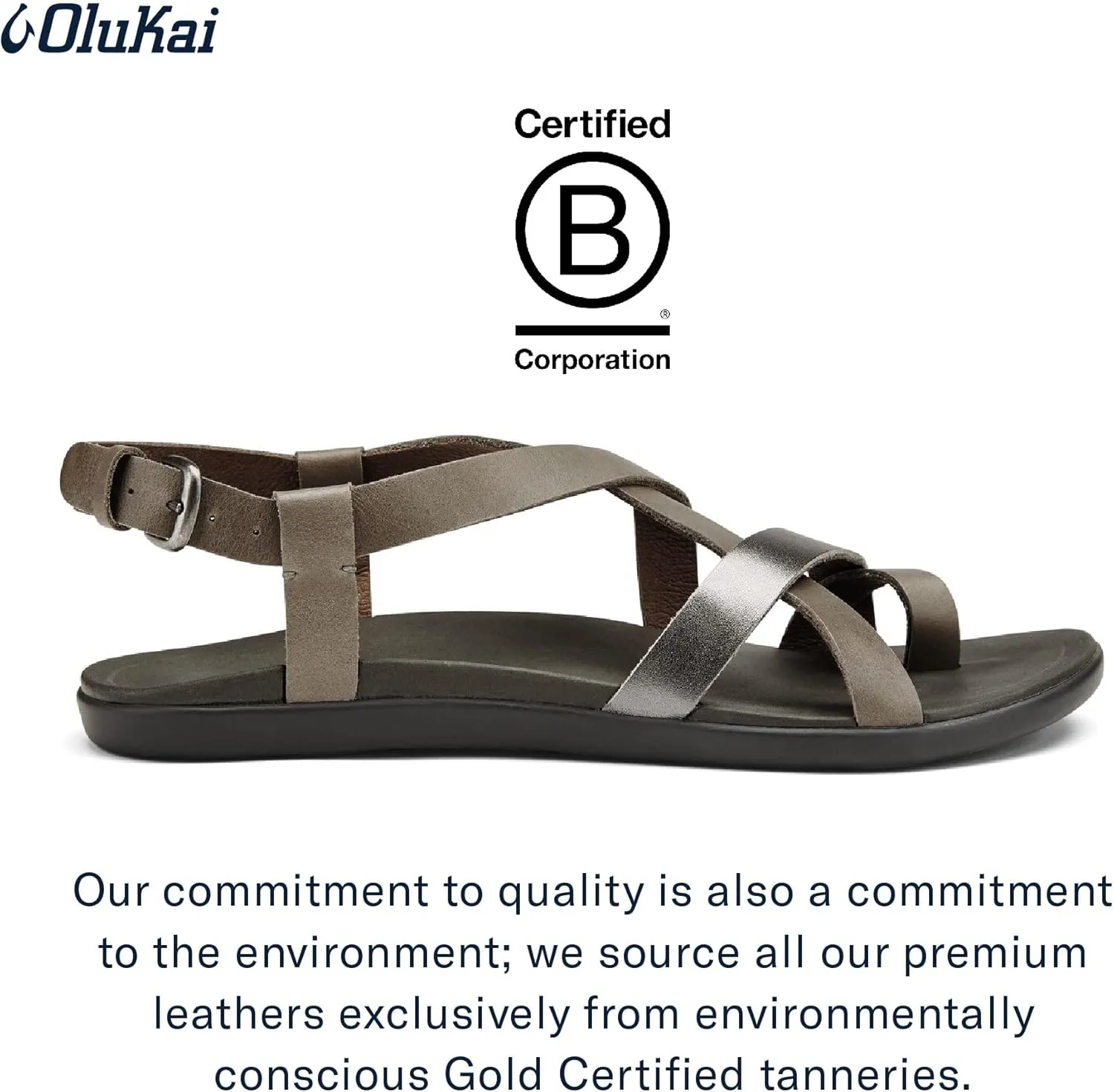 OLUKAI Upena Women's Beach Sandals, Quick-Dry Flip-Flop Slides, Water Resistant & Modern Low Profile Design, All-Day Comfort Fit & Wet Grip Soles