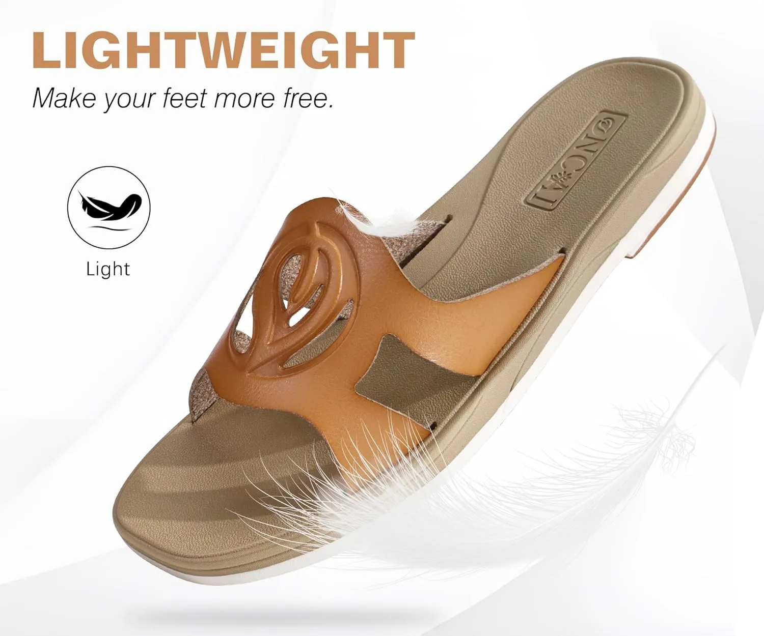 ONCAI Women's Flat Sandals Fashion Square Open Toe Slide Dressy Sandals for Woman Soft Cushion Vegan Comfortable Summer Slip On Casual Walking Outdoor Ladies Sandal Non Slip Rubber Sole Size 6-11 US