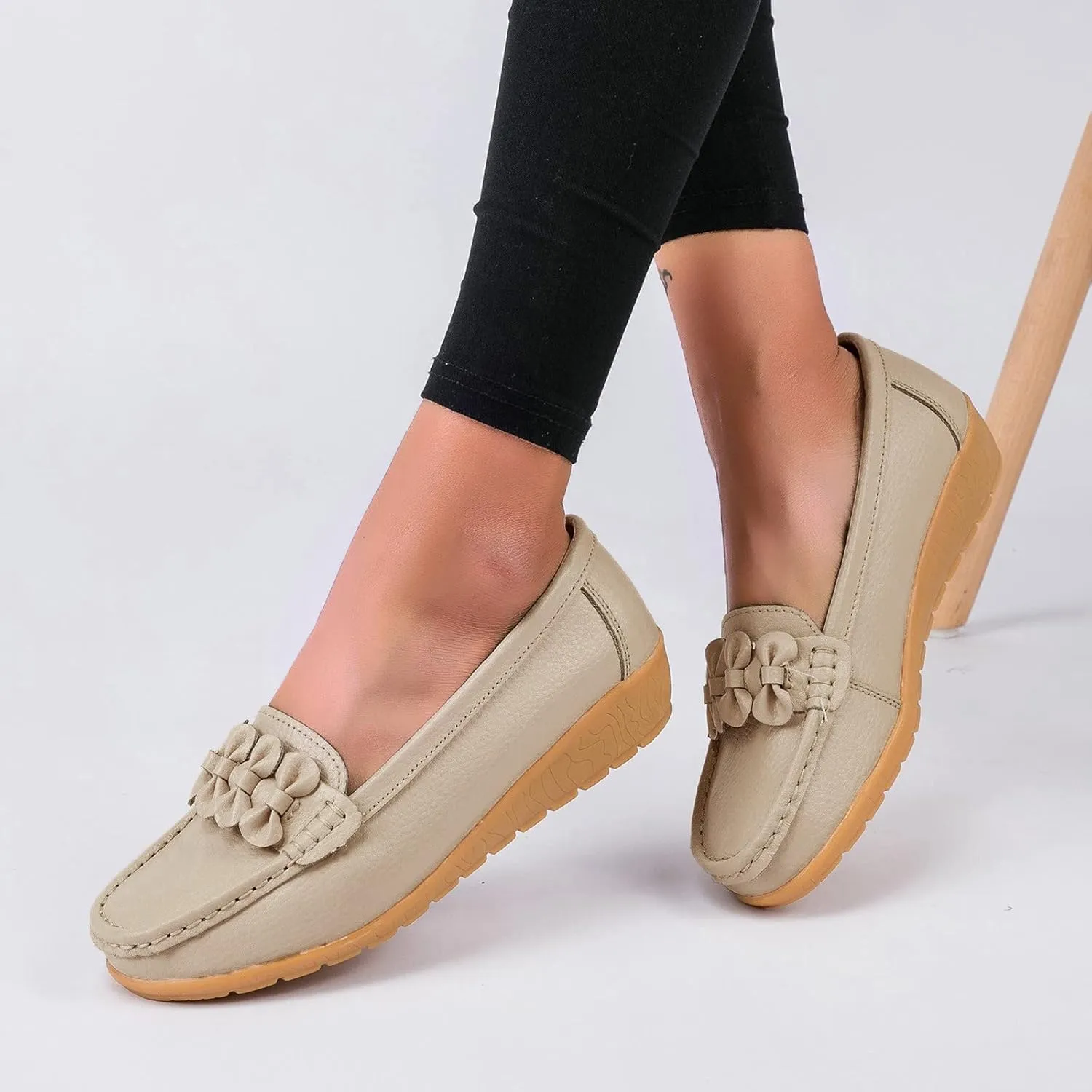 Orthopedic Slip-On Loafers for Women Comfort Dressy Flat Loafers Soft Walking Driving Shoes Business High Arch Shoe