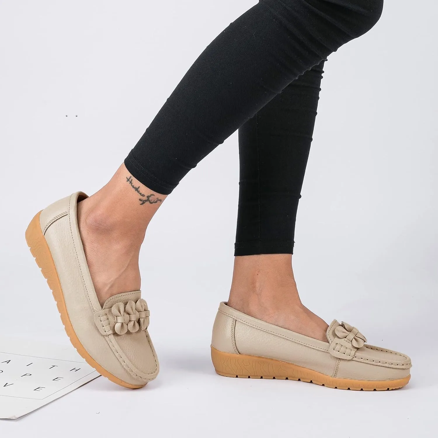 Orthopedic Slip-On Loafers for Women Comfort Dressy Flat Loafers Soft Walking Driving Shoes Business High Arch Shoe
