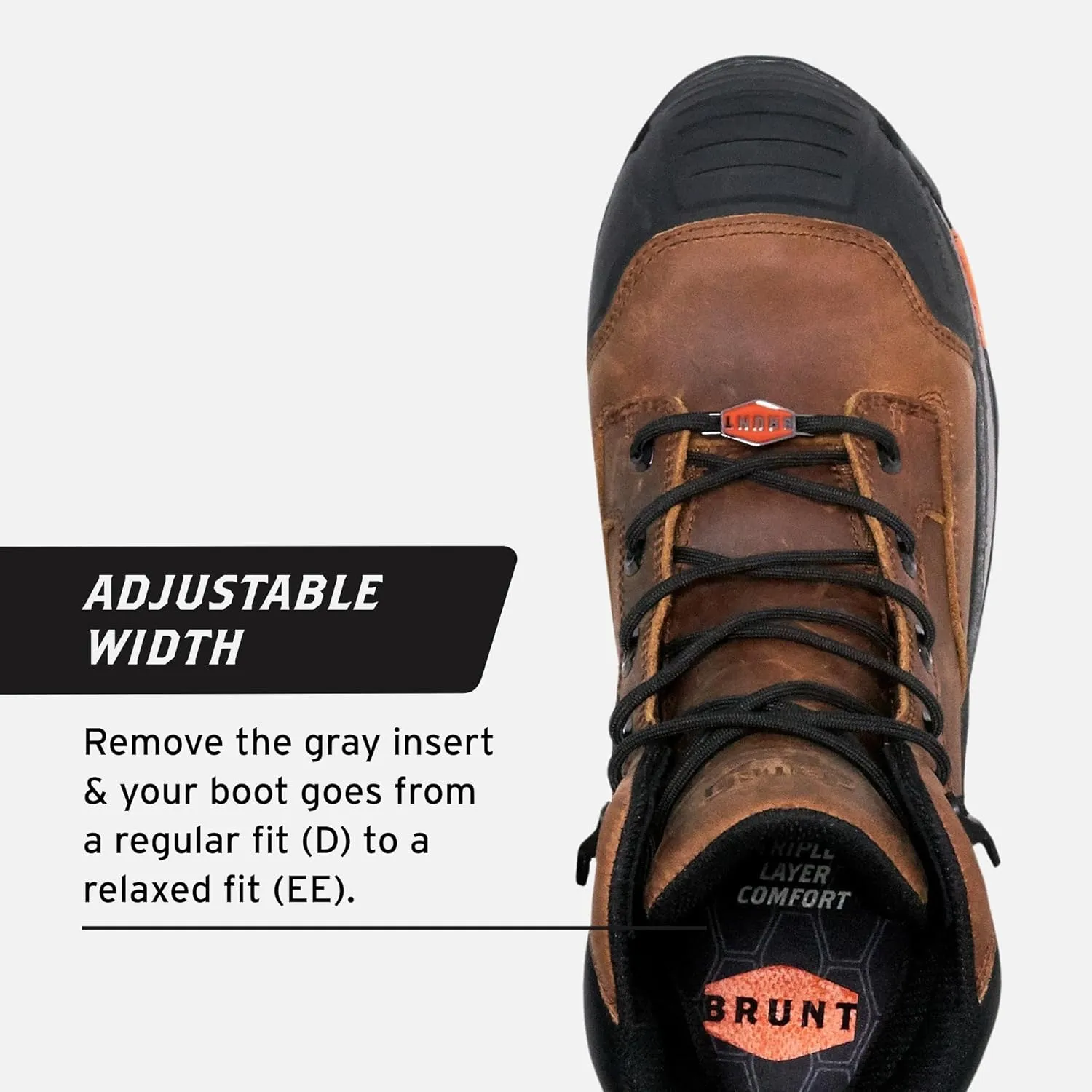 Perkins (Comp Toe) - Brown - 6" Waterproof Durable Wedge Work Boot with Defined Heel - EH Rated - Slip   Oil Resistant - Adjustable Width System
