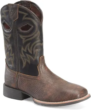 PHANTOM RIDER Soft Toe Wide Toe Roper Boot for Men, Durable Leather, Slip-Resistant Outsole, Casual Western Style Western Boot