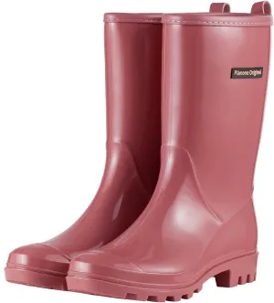 planone Mid Calf Waterproof Rain Boots For Women Anti-Slipping Garden Shoes Comfortable Insoles Stylish Light Rain Shoes Outdoor Work Shoes