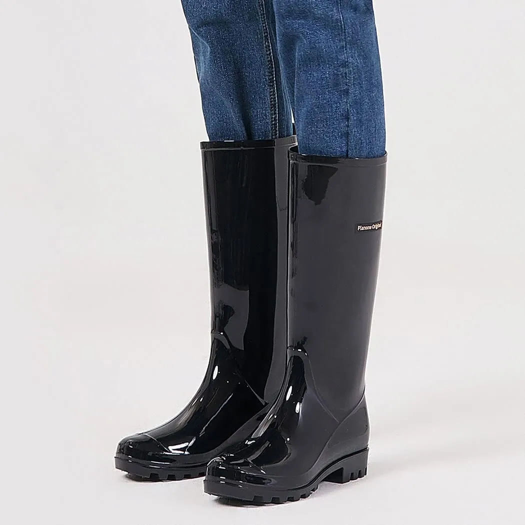 planone Tall Rain Boots Women Fashion Waterproof Boots for Women Light Outdoor Garden Shoes Muck Boots for Ladies Non Slip Work Shoes Rubber Boots with Premium Comfort Insole