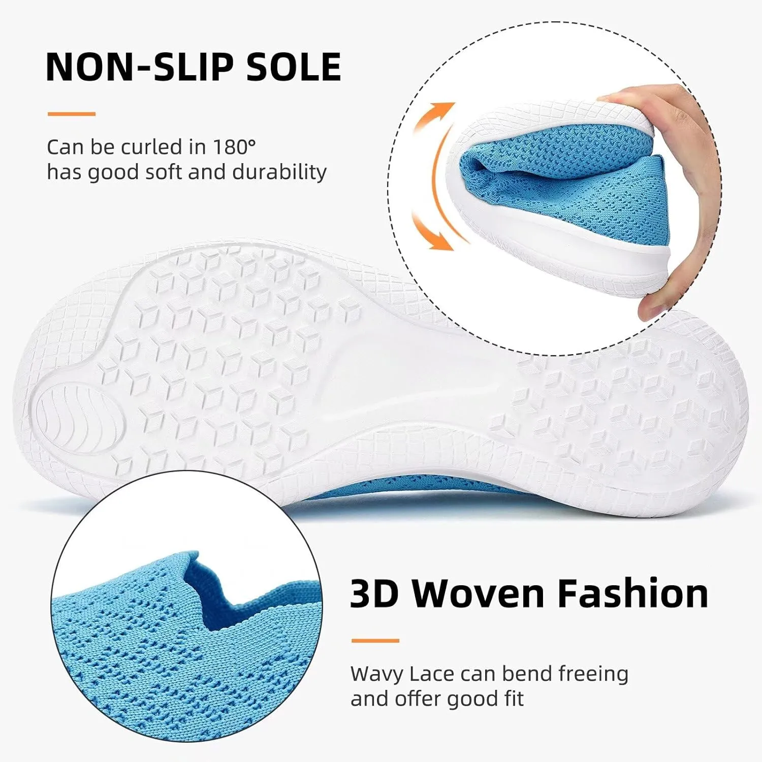 Puxowe Women's Casual Slip on Walking Shoes-Lightweight Knit Loafer