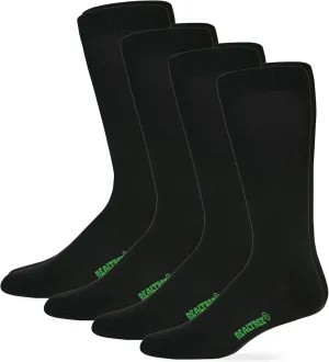 Realtree Mens Lightweight Liner Mid-Calf Tall Boot Socks 4 Pair Pack (XL - Men's Shoe 12-16, Black)