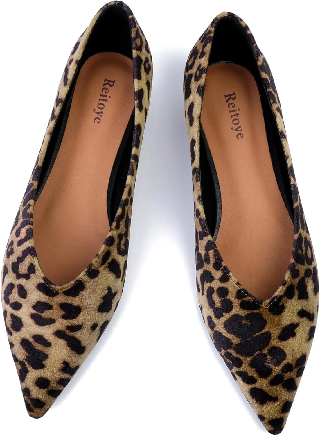 Reitoye Flats for Womens Closed Pointed Toe Ballet Flat Comfortable Dressy Work Slip On Casual Shoes Womens Flats