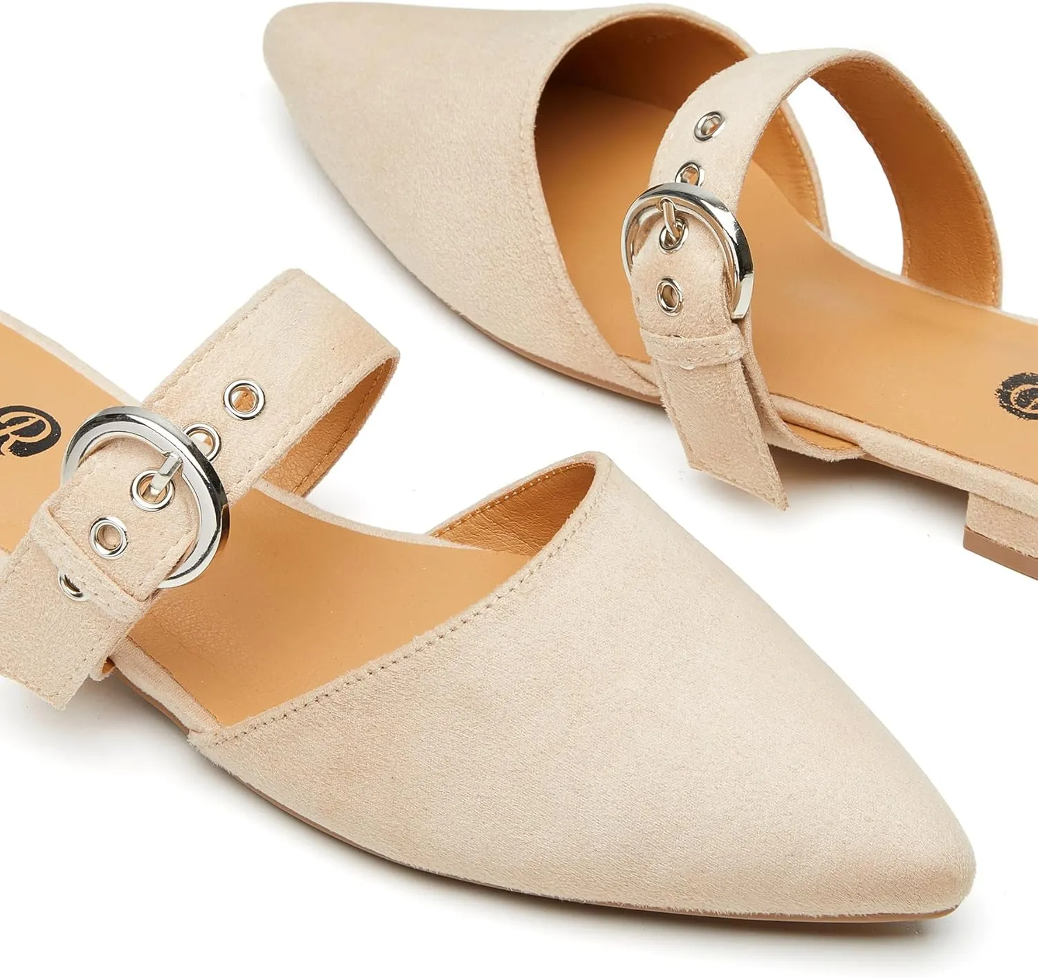 Rekayla Mules for Women Adjustable Strap Pointed Toe Backless Loafer Shoes…