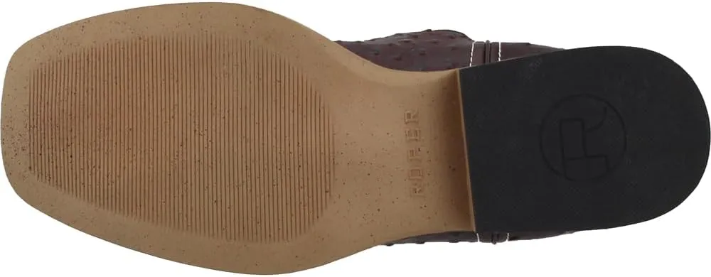 ROPER Mens Bumps Ostrich Square Toe Casual Boots Mid Calf - Brown, White