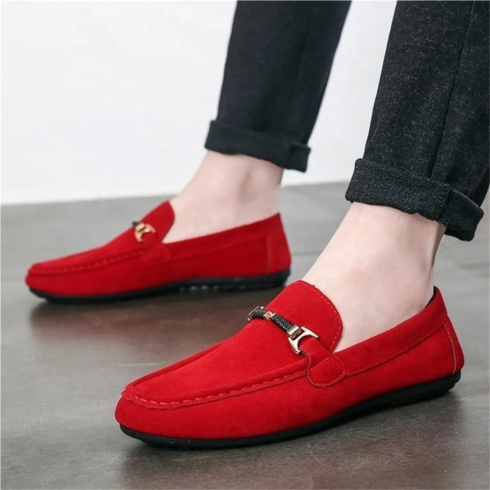 Round Toe Simple Resistant Anti-Slip Flat Heel Walking Slip-ons Party Shoes Wedding Loafers for Mens
