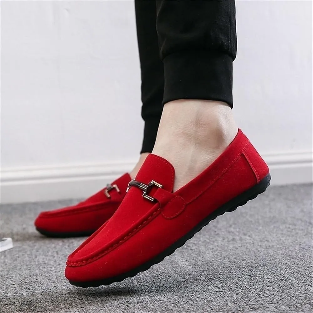 Round Toe Simple Resistant Anti-Slip Flat Heel Walking Slip-ons Party Shoes Wedding Loafers for Mens