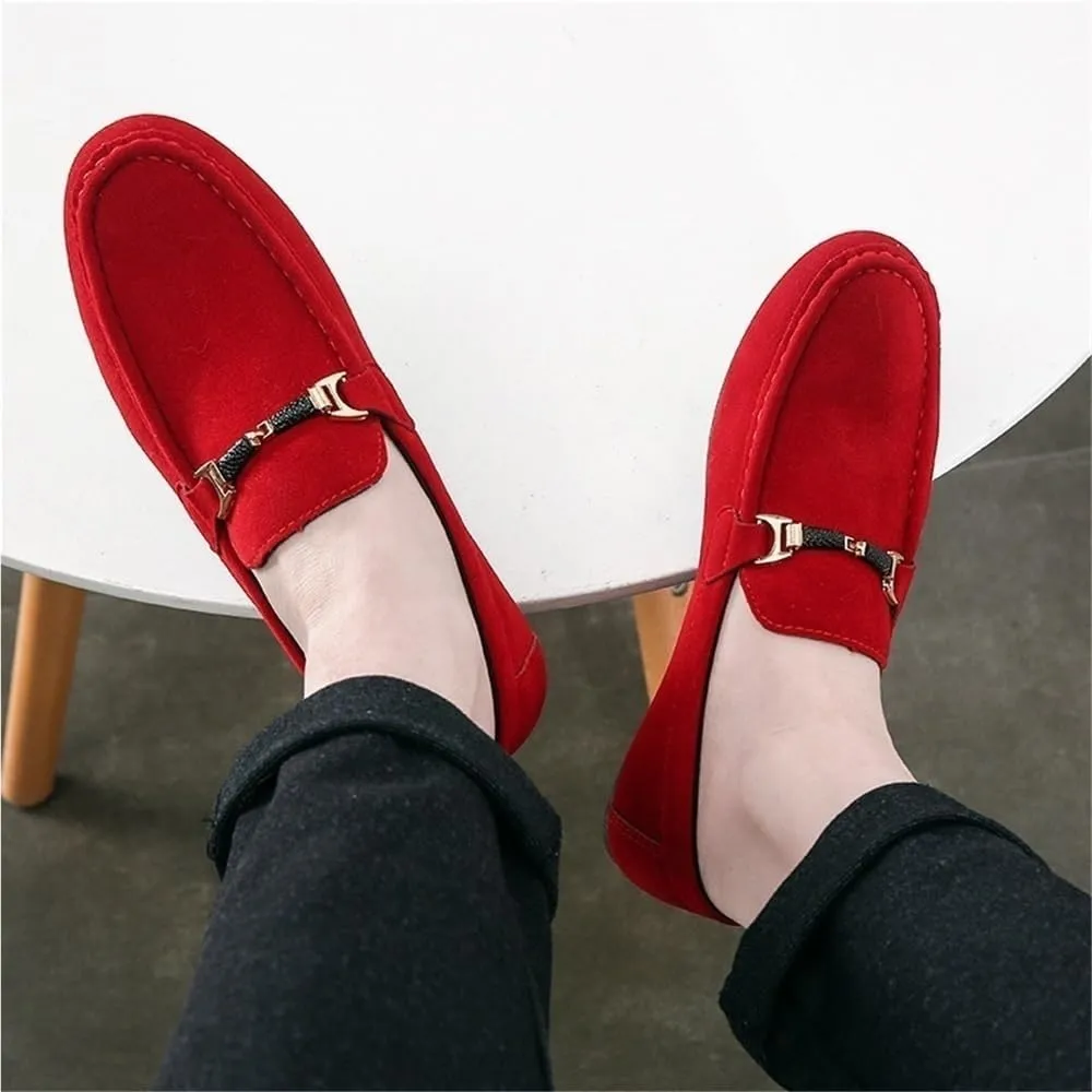 Round Toe Simple Resistant Anti-Slip Flat Heel Walking Slip-ons Party Shoes Wedding Loafers for Mens