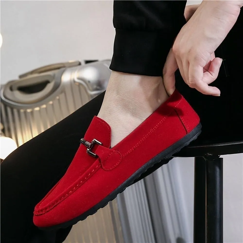Round Toe Simple Resistant Anti-Slip Flat Heel Walking Slip-ons Party Shoes Wedding Loafers for Mens