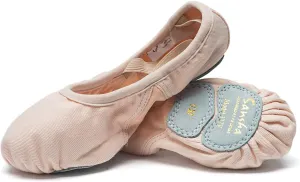 SANSHA Girl's Split Vegan Sole Soft Ballet Shoes 332v Ve-guette Flat