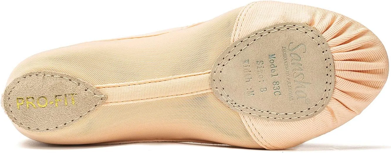 SANSHA Women's Split Leather Sole Soft Ballet Shoes 83x Pro-fit Flat