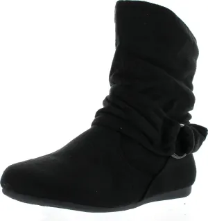 Selena-58 Women's Fashion Mid Calf Flat Heel Side Zipper Slouch Boots