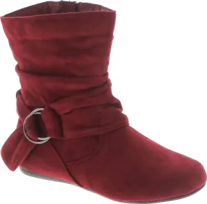Selena-58 Women's Fashion Mid Calf Flat Heel Side Zipper Slouch Boots