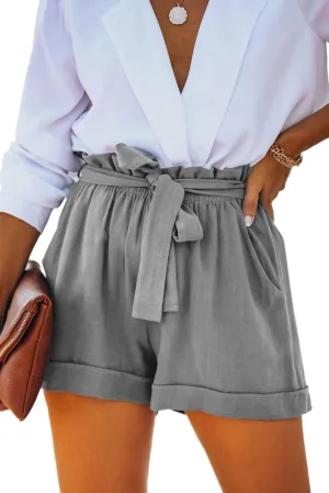 SESERAGI Womens Cotton Linen Shorts Soft Elastic Waist Summer Casual Short Pants